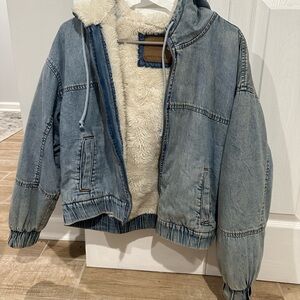 American Eagle Denim Sherpa Jacket
